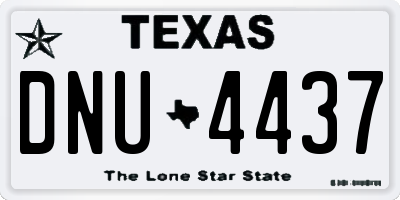 TX license plate DNU4437