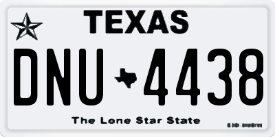 TX license plate DNU4438