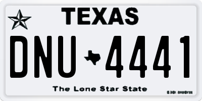 TX license plate DNU4441