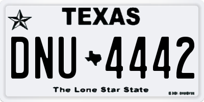 TX license plate DNU4442