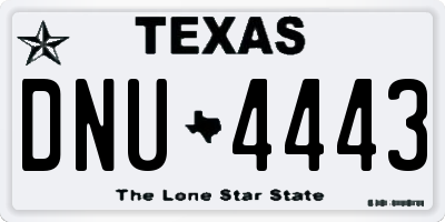 TX license plate DNU4443