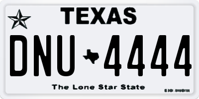 TX license plate DNU4444