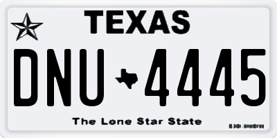 TX license plate DNU4445