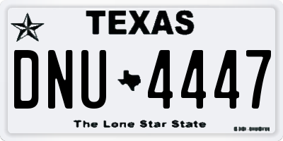 TX license plate DNU4447