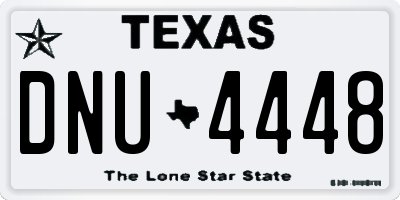 TX license plate DNU4448