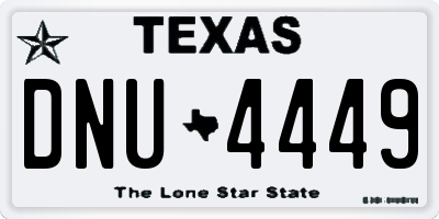 TX license plate DNU4449