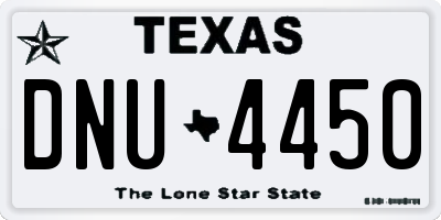 TX license plate DNU4450