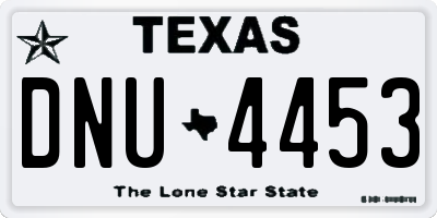 TX license plate DNU4453
