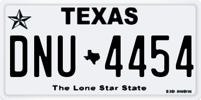 TX license plate DNU4454