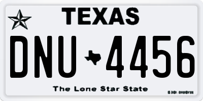 TX license plate DNU4456