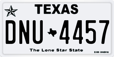 TX license plate DNU4457