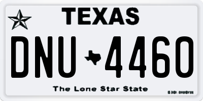 TX license plate DNU4460