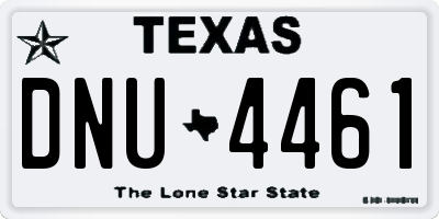 TX license plate DNU4461