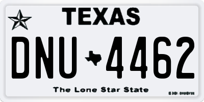 TX license plate DNU4462