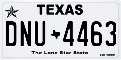 TX license plate DNU4463