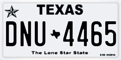 TX license plate DNU4465