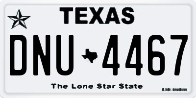 TX license plate DNU4467