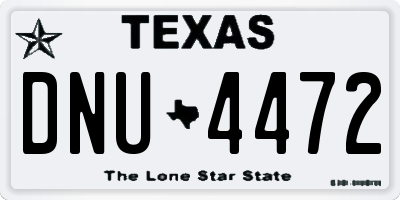 TX license plate DNU4472