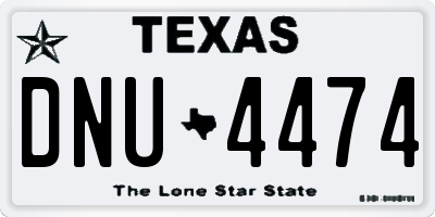 TX license plate DNU4474