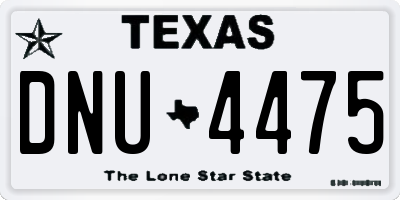 TX license plate DNU4475