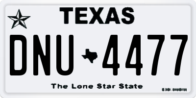 TX license plate DNU4477