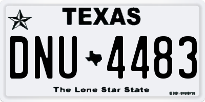 TX license plate DNU4483
