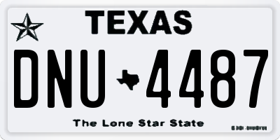 TX license plate DNU4487