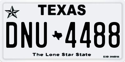 TX license plate DNU4488
