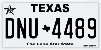 TX license plate DNU4489