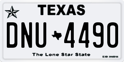 TX license plate DNU4490