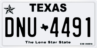 TX license plate DNU4491