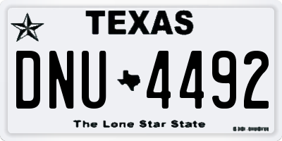 TX license plate DNU4492