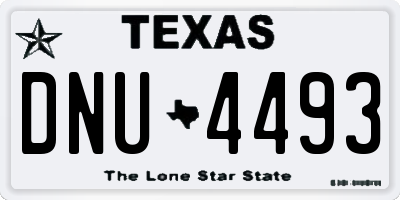 TX license plate DNU4493
