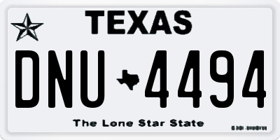 TX license plate DNU4494