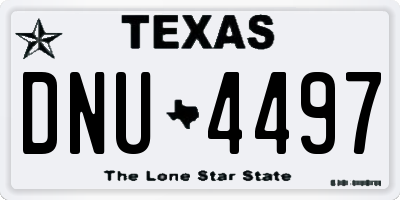 TX license plate DNU4497
