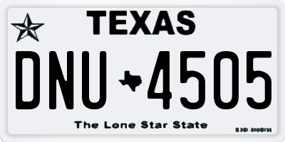 TX license plate DNU4505