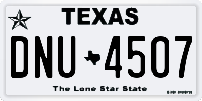 TX license plate DNU4507