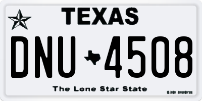 TX license plate DNU4508
