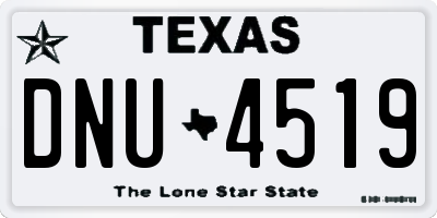 TX license plate DNU4519