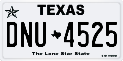 TX license plate DNU4525