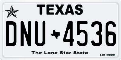 TX license plate DNU4536