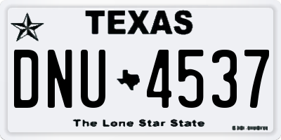 TX license plate DNU4537