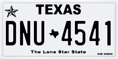 TX license plate DNU4541