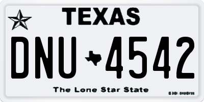 TX license plate DNU4542
