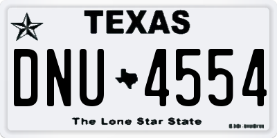 TX license plate DNU4554