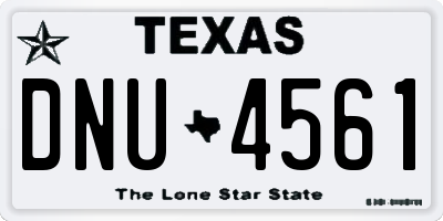 TX license plate DNU4561