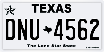 TX license plate DNU4562