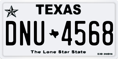 TX license plate DNU4568
