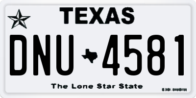 TX license plate DNU4581