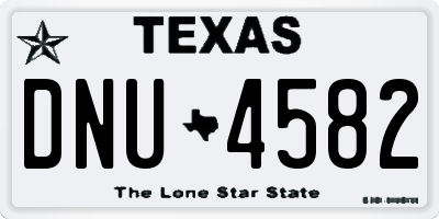 TX license plate DNU4582